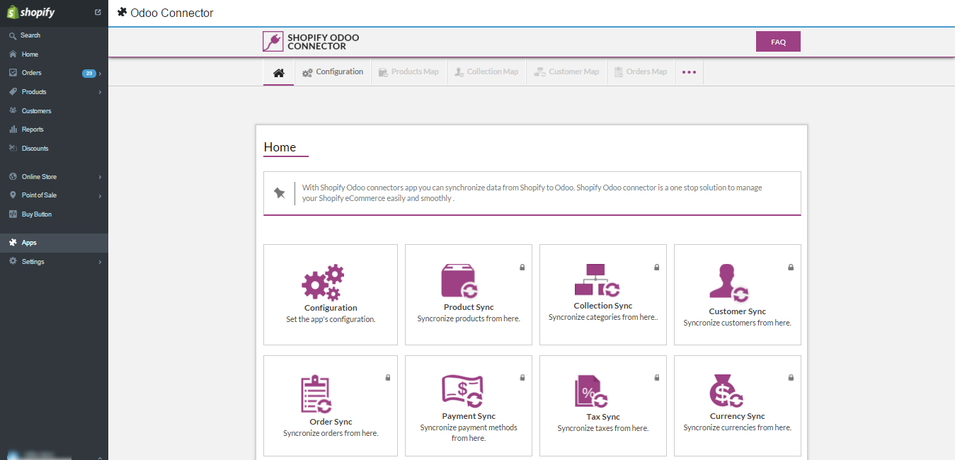 odoo shopify connector