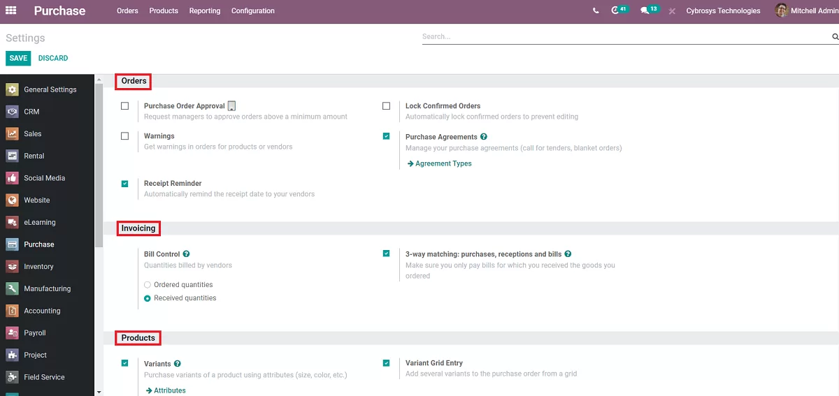 odoo inventory settings