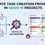 his is an illustration for an Odoo 19 blog post about automating task creation from emails